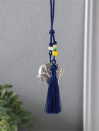 Подвеска металл, текстиль "Слон с кисточкой" синий с серебром 1,5х4,3х14 см  (артикул 10957793)  большой выбор товаров оптом и в розницу по низким ценам с доставкой