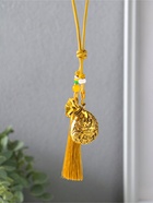 Подвеска металл, текстиль "Мешок и рыбы с лотосом, с кисточкой" золотистый 1,5х5,5х14 см  (артикул 10957795)  большой выбор товаров оптом и в розницу по низким ценам с доставкой