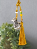 Подвеска металл, текстиль "Мешок с кисточкой" золотистый с серебром 2х4,5х14 см  (артикул 10957796)  большой выбор товаров оптом и в розницу по низким ценам с доставкой