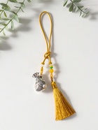 Подвеска металл, текстиль "Мешок с кисточкой" золотистый с серебром 2х4,5х14 см  (артикул 10957796)  большой выбор товаров оптом и в розницу по низким ценам с доставкой