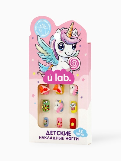 Детские накладные ногти «Единорожка», 12 шт.