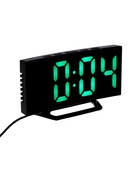 Часы-будильник электронные настольные, термометр, календарь, USB, 15*8 см, зеленые цифры  (артикул 10974658)  большой выбор товаров оптом и в розницу по низким ценам с доставкой