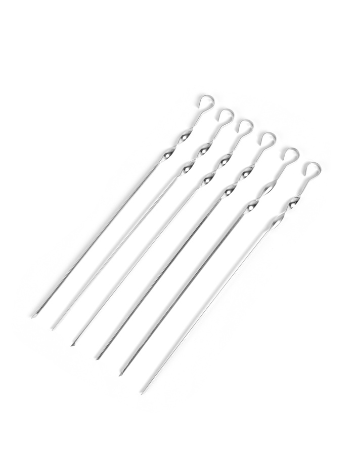 Набор угловых шампуров, 6 шт., 451×1 см, толщина 1 мм, нержавеющая сталь - Фото 1