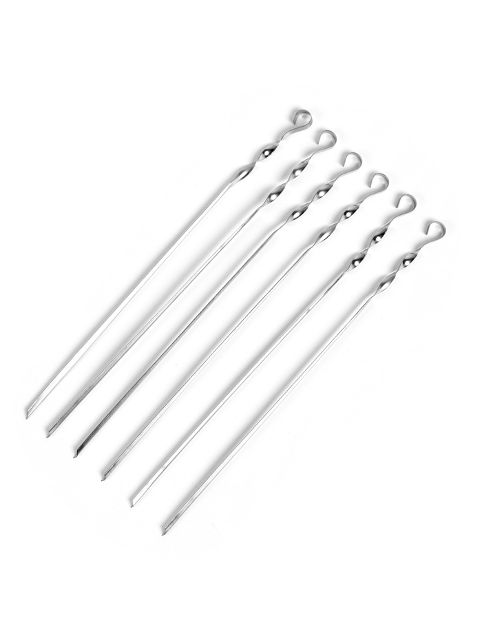 Набор угловых шампуров, 6 шт., 50×1 см, толщина 1 мм, нержавеющая сталь - Фото 1