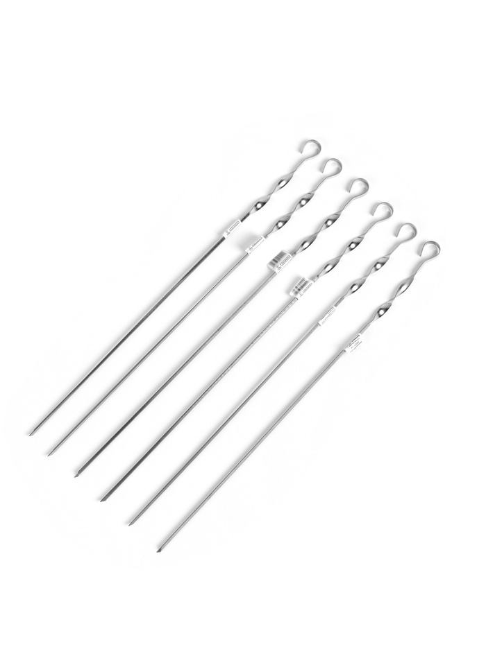 Набор угловых шампуров, 6 шт., 55×1 см, толщина 1 мм, нержавеющая сталь - Фото 1