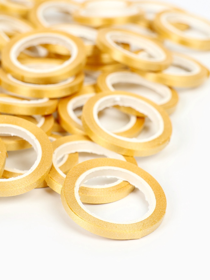 Лента  декоративная, 4 мм× 4 м, цвет золотой, набор 100 штук