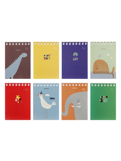 Блокнотик А7 BG «Моноколор. Новый стиль», 40 листов в клетку, на гребне, МИКС