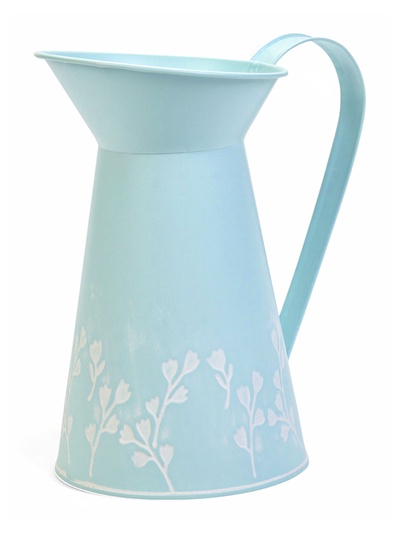 УЦЕНКА Кашпо "Кувшин Ландыши" голубой, 12х16х20см