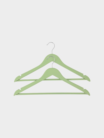 УЦЕНКА Вешалка-плечики деревянная для одежды, 44,5х23х1,2 см "Brillant" цвет фисташковый, 3 шт 94676