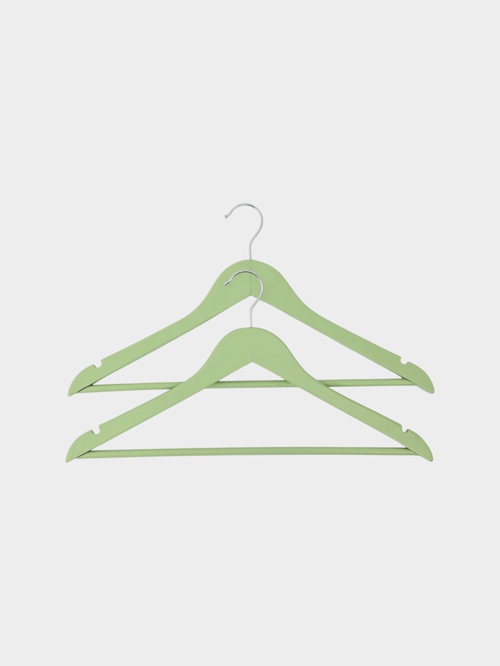 УЦЕНКА Вешалка-плечики деревянная для одежды, 44,5х23х1,2 см "Brillant" цвет фисташковый, 3 шт 94676 - Фото 1