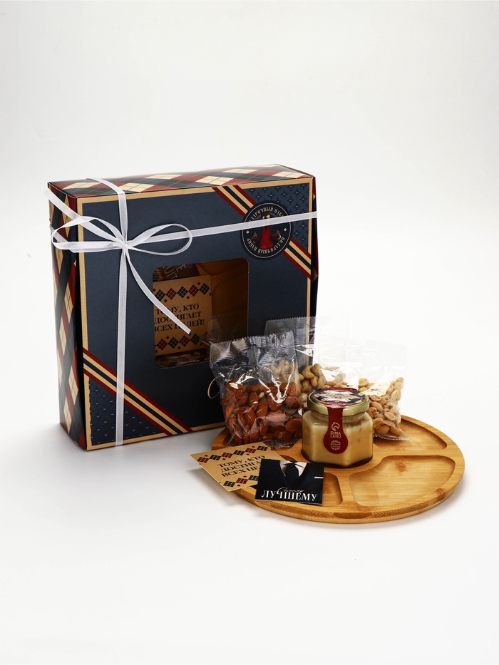 УЦЕНКА Подарочный набор «Лучшему из лучших»: менажница, крем-мёд, орехи - Фото 1