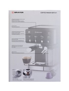 Кофеварка BRAYER 1147BR, рожковая/капсульная, 1350 Вт, 20 бар, 1.5 л, 0.5 л для молока - Фото 14