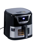 Аэрогриль BRAYER 2037BR, 1500 Вт, 5 л, 7 программ, 200°С, LCD-дисплей, таймер, решётка, чёрно-серый - Фото 1