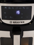 Аэрогриль BRAYER 2037BR, 1500 Вт, 5 л, 7 программ, 200°С, LCD-дисплей, таймер, решётка, чёрно-серый - Фото 3