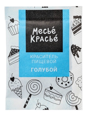 Сухой водорастворимый краситель beze, голубой, 5 г