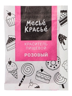 Сухой водорастворимый краситель beze, розовый, 5 г