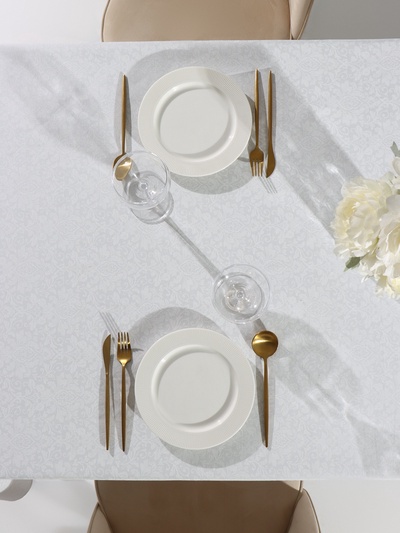 Скатерть «Доляна. Вензель», 220×150 см, рогожка