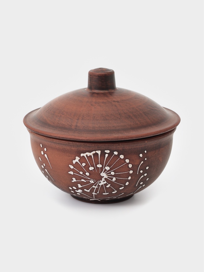 Кокотница «Одуванчик», 700 мл, 15×15×14 см, красная глина - Фото 1