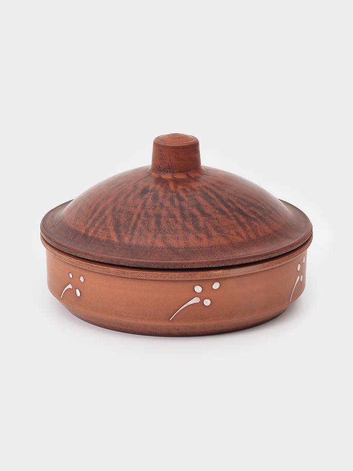 Жаровня с крышкой «Одуванчик», 450 мл, красная глина - Фото 1