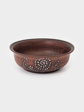 Тарелка глубокая «Одуванчик», 700 мл, красная глина