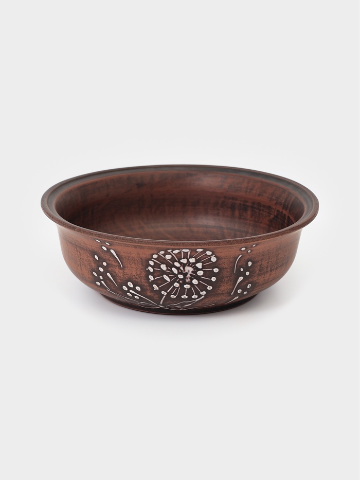 Тарелка глубокая «Одуванчик», 700 мл, красная глина