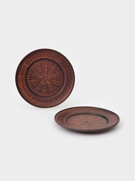 Тарелки «Гладкий», набор 2 шт., d=25 см, красная глина