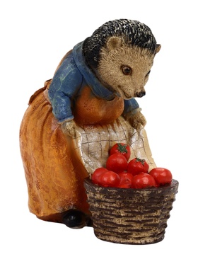 Садовая фигура «Ежиха с помидорами» из полистоуна, 20×12×23 см