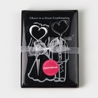 УЦЕНКА Набор для вина Доляна «Сердца», 2 предмета: штопор, пробка фигурная, нержавеющая сталь - Фото 2