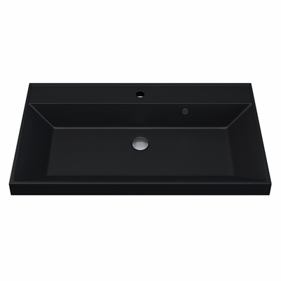 Тумба с раковиной Uperwood Tanos-Classic Quartz 80 см, чёрная