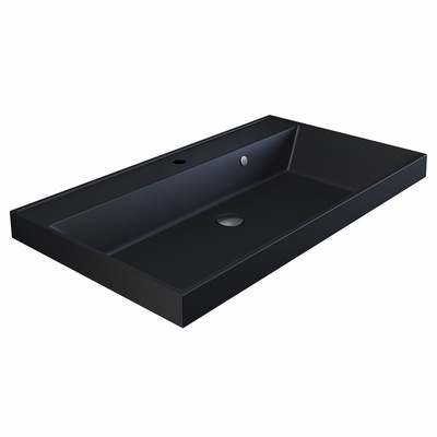 Тумба с раковиной Uperwood Tanos-Classic Quartz 80 см, чёрная