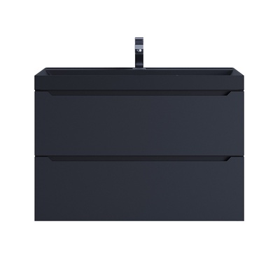 Тумба с раковиной Uperwood Tanos-Classic Quartz 80 см, чёрная