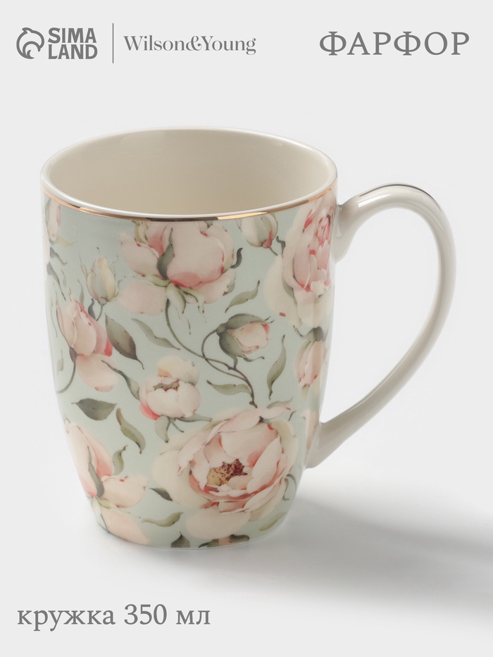 УЦЕНКА Кружка 350 мл WY "Pink O'hara", зелёный - Фото 1