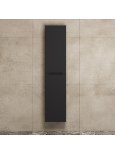 Шкаф - пенал навесной для ванной Uperwood Tanos, 330×255×1500 см, цвет чёрный