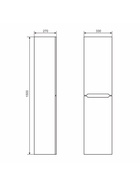 Шкаф - пенал навесной для ванной Uperwood Tanos, 330×255×1500 см, цвет чёрный - Фото 2