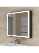 Зеркало - шкаф для ванной комнаты Uperwood Tanos с подсветкой, 80 см, цвет черный - Фото 1