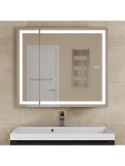 Зеркало - шкаф для ванной комнаты Uperwood Tanos с подсветкой, 80 см, цвет черный - Фото 3