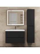 Зеркало - шкаф для ванной комнаты Uperwood Tanos с подсветкой, 80 см, цвет черный - Фото 4