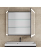 Зеркало - шкаф для ванной комнаты Uperwood Tanos с подсветкой, 80 см, цвет черный - Фото 5