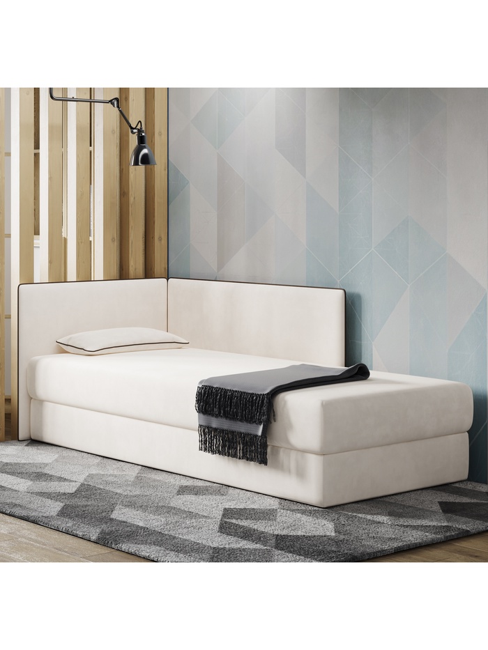 Кровать — тахта «Миа», левая, 1950×810 мм, велюр, цвет вивальди 2/мадрид 925 - Фото 1