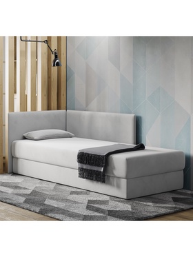 Кровать — тахта «Миа», левая, 1950×810 мм, велюр, цвет ультра смог/мадрид 982