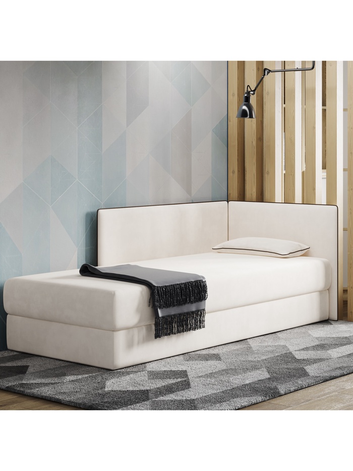 Кровать — тахта «Миа», правая, 1950×810 мм, велюр, цвет вивальди 2/мадрид 925 - Фото 1