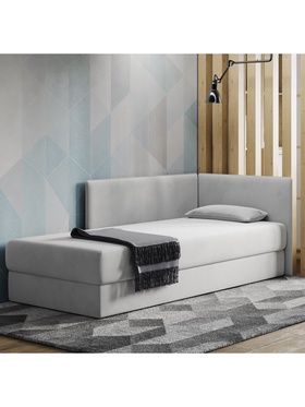 Кровать — тахта «Миа», правая, 1950×810 мм, велюр, цвет ультра смог/мадрид 982