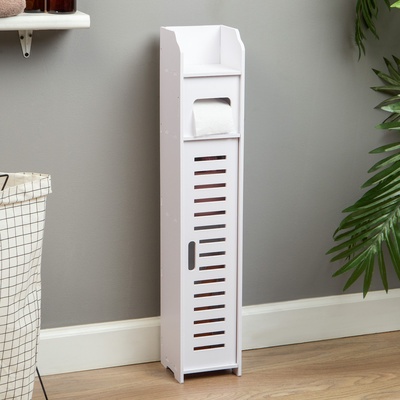 УЦЕНКА Пенал для ванной комнаты, напольный, 15×15×80 см, пластик