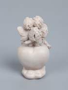 УЦЕНКА Статуэтка "Ангелочки на сердце" высота 15 см, эффект состаривания, слоновая кость - Фото 3