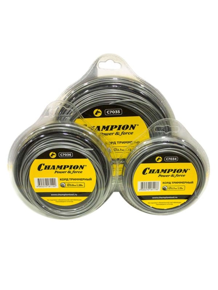 Корд триммерный CHAMPION Aluminium 2.7 мм×15 м (круглый)