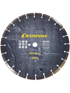 Диск алмазный CHAMPION по бетону, L 350/25.4/10 Concremax (старый бетон, железобетон с наполнителем средней твердости).