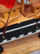 УЦЕНКА Корабль сувенирный средний «Флора», борта чёрные с белой полосой, паруса алые, 32х6,5х31 см 4 - Фото 4