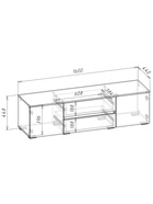 УЦЕНКА Тумба ТВ Лора, кашемир 450х1600х440 - Фото 3