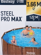 Бассейн каркасный Steel Pro Max, 366×122 см, круглый, цвет рейка, 561VN Bestway - Фото 12