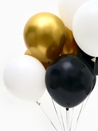 Воздушные шары латексные 12" «Черно-белое золото» набор 25 штук - Фото 4